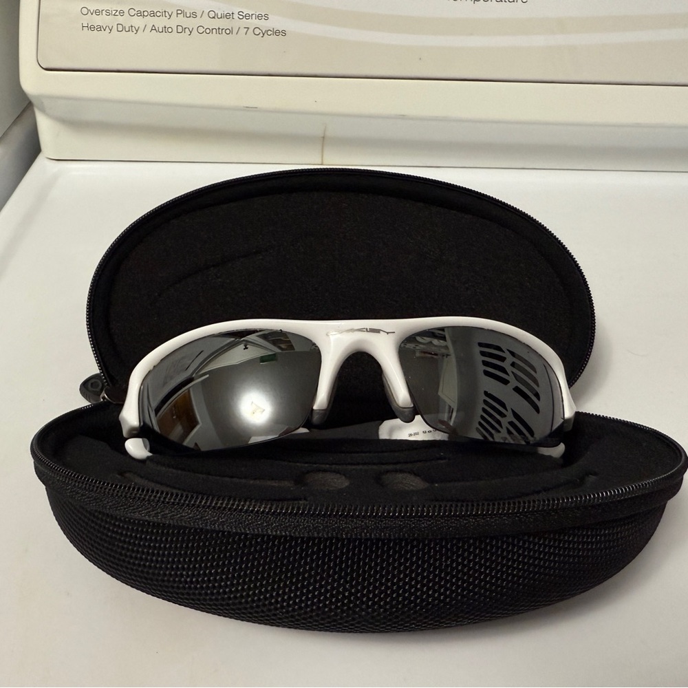 Oakley White and Silver Sunglasses